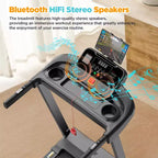 3.75HP Treadmill 300lb Capacity, Incline Folding Treadmill, 64+7 Smart Program, 7.5MPH, APP Control,Treadmill for Home Jogging Walking w/ HiFi Speaker