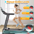 3.75HP Treadmill 300lb Capacity, Incline Folding Treadmill, 64+7 Smart Program, 7.5MPH, APP Control,Treadmill for Home Jogging Walking w/ HiFi Speaker