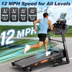 5HP Folding Treadmill  20-Level Automatic Incline, 105 Preset Programs, 0.6512 MPH, App Control for Home Gym