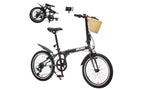 20 Inch Folding Bike for Adults with Basket, Phone Holder & Fenders, Steel Frame 6-Speed City Commuter, Dual V-Brake Portable Compact Bicycle
