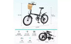 20 Inch Folding Bike for Adults with Basket, Phone Holder & Fenders, Steel Frame 6-Speed City Commuter, Dual V-Brake Portable Compact Bicycle