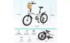 20 Inch Folding Bike for Adults with Basket, Phone Holder & Fenders, Steel Frame 6-Speed City Commuter, Dual V-Brake Portable Compact Bicycle