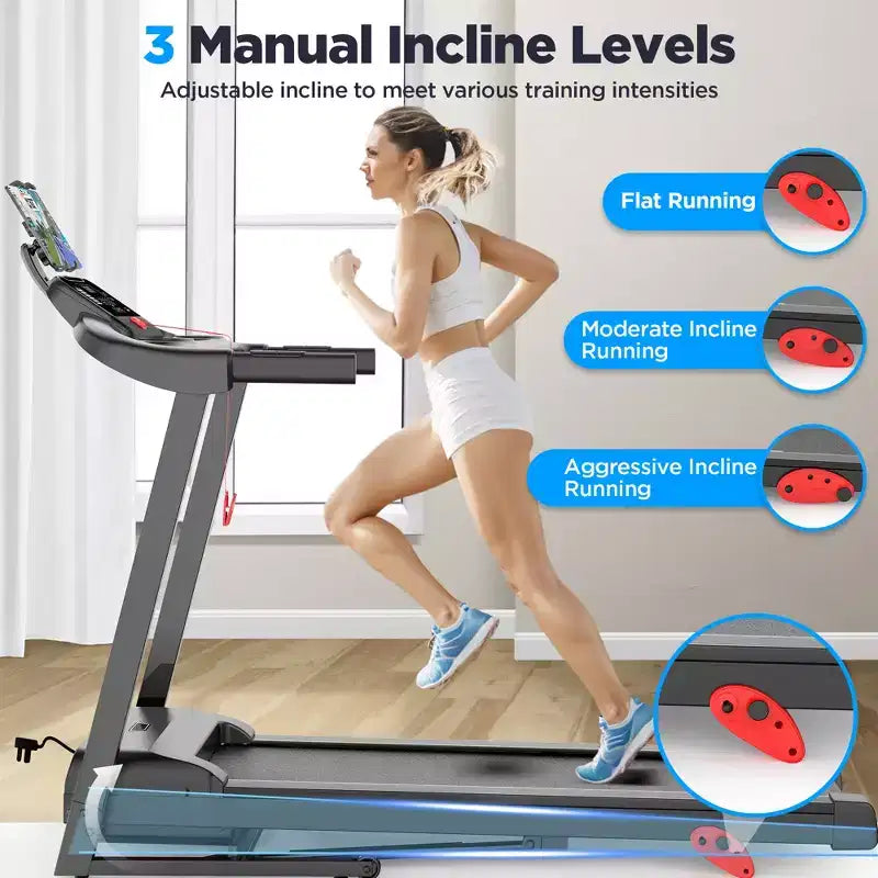 Treadmill on Sale,Treadmills Clearance, Running Treadmills for Home, Wide Folding Treadmill with Handle Bars, Speaker, 300 lb Weight Capacity