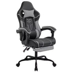 MAYEERTY Gaming Chair, Computer Chair, Ergonomic Chair with Footrest Lumbar Backrest for Living Room Black Gray