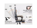 MAYEERTY Gaming Chair, Ergonomic Computer Chair with Footrest and Massage Lumbar Support, Height Adjustable Swivel Video Game Chair Blue Beige