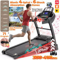 4.5HP Folding Electric Treadmill Clearance  71 Programs, 12 MPH Speed, 300lb Capacity, App & Bluetooth Connectivity, Perfect for Home & Office