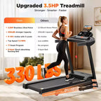 330lbs Folding Treadmill w/ 3.5HP Motor,64+7 Programs,Incline Treadmill for Home,7.5MPH,APP Control&Dual Speakers,Portable Walking Jogging Treadmill