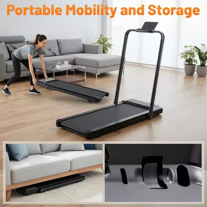 Okak Armless Walking Pad Treadmill with 200LBS Capacity, 3-IN-1 Portable Treadmill, Compact Treadmill for All Age Runner