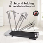 Okak Lightweight Folding Treadmill with Arms, Portable Treadmill with LED Screen, Walking Pad Treadmill for Home and Office Use