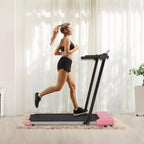 Okak Lightweight Folding Treadmill with Arms, Portable Treadmill with LED Screen, Walking Pad Treadmill for Home and Office Use
