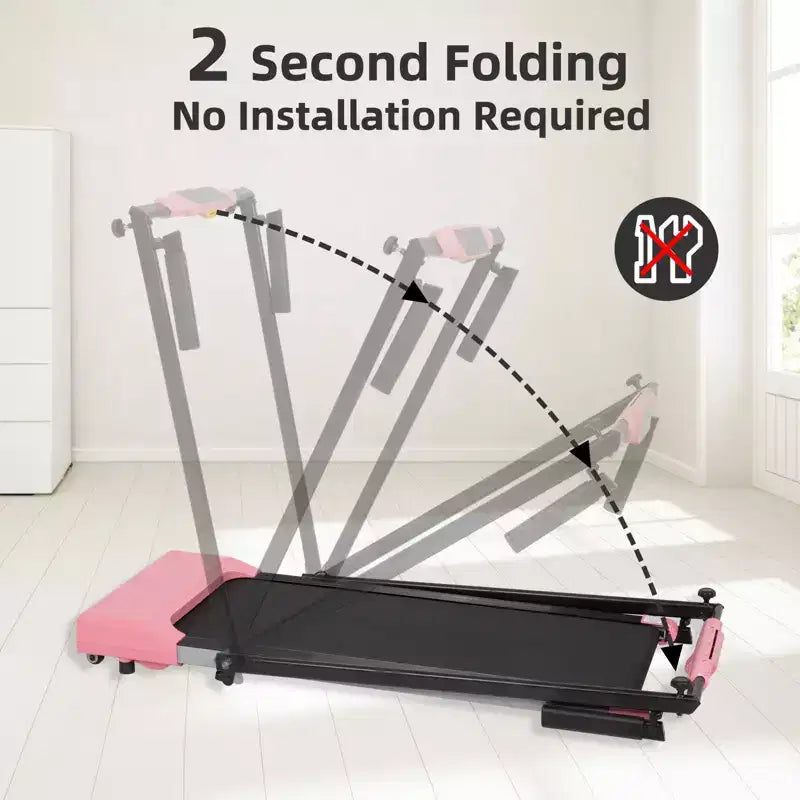 Okak Lightweight Folding Treadmill with Arms, Portable Treadmill with LED Screen, Walking Pad Treadmill for Home and Office Use