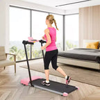 Okak Lightweight Folding Treadmill with Arms, Portable Treadmill with LED Screen, Walking Pad Treadmill for Home and Office Use