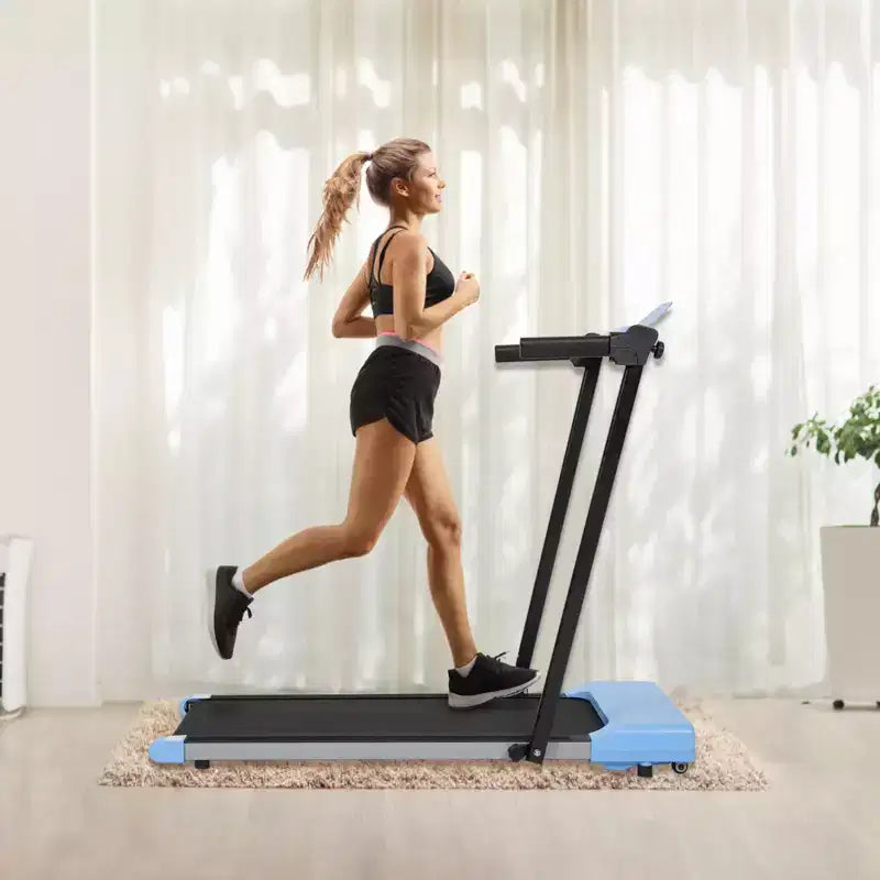 Okak Lightweight Folding Treadmill with Arms, Portable Treadmill with LED Screen, Walking Pad Treadmill for Home and Office Use