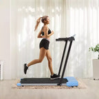 Okak Lightweight Folding Treadmill with Arms, Portable Treadmill with LED Screen, Walking Pad Treadmill for Home and Office Use