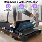 Okak Electric Treadmill with Bluetooth Music and Cup Holder, Foldable Treadmill with Incline and Heart Rate Sensor, 2.5HP Treadmills for Home, Black