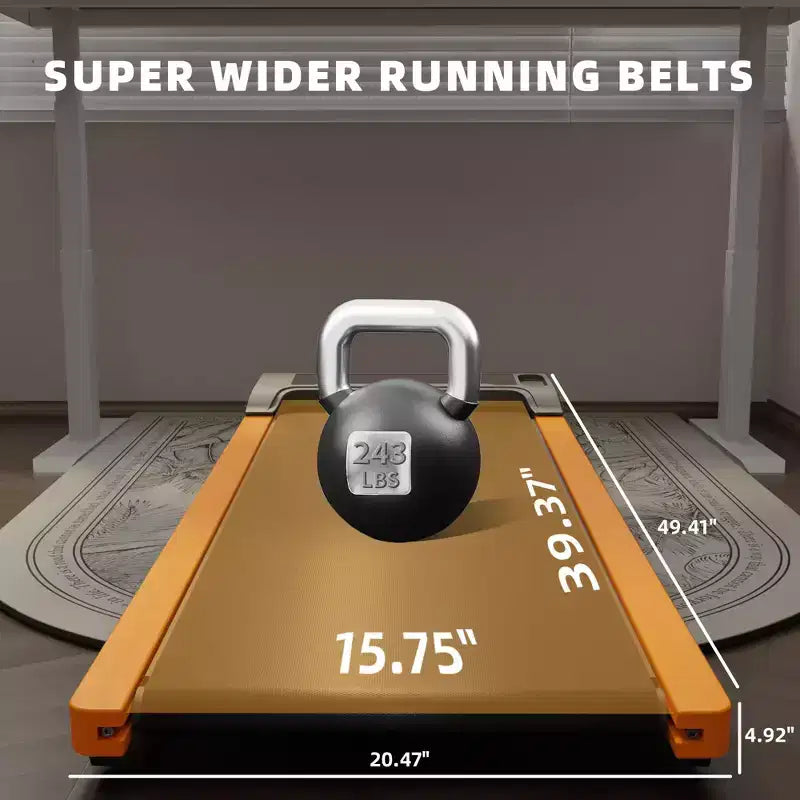 Okak 6% Incline Walking Pad Treadmill with LED Display, Under Desk Treadmill with Upright Stand, Portable Treadmill for Home, Office, Black
