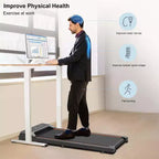 Okak Walking Pad Treadmill with LED Display and Remote Control, 2.5HP Under Desk Treadmill, Portable Treadmill for Home, Office, Black