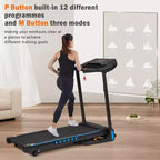 Okak 3.0 HP Treadmill with Incline with Hydraulic System, Auto-Folding Treadmill with Type C & USB Charge, Walking Pad with Bluetooth Speaker, Black