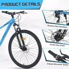 29 Inch Mountain Bike, Single Speed/ 8 Speeds , Steel Frame, Front Suspension Fork, Disc Brake Bicycle for Women Men Adult,Multi Color