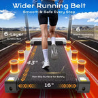 3.1HP Treadmill for Home, Folding Treadmill 300lbs Capacity, Treadmill with 6% Incline, 0.6-7.5MPH, 64 Preset Program