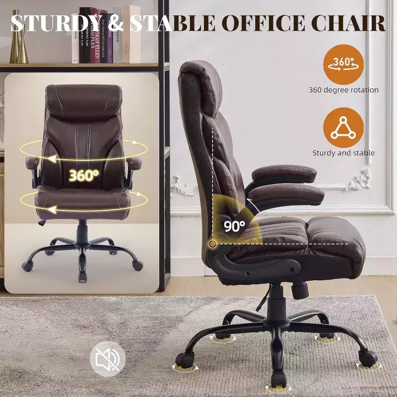 Office Chair with High Back,Computer Desk Chair Adjustable Height, Backrest Tilt Angle, Lumbar Support Swivel Rolling Wheels Comfy for Office Gaming