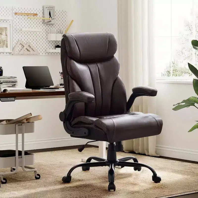 Office Chair with High Back,Computer Desk Chair Adjustable Height, Backrest Tilt Angle, Lumbar Support Swivel Rolling Wheels Comfy for Office Gaming