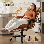 Ergonomic Office Chair,PU Gaming Chair,Adjustable Height 90 to 135 Degree Reclining, Backrest 360 Degree Swivel Wheels,350 Lbs Capacity for Office