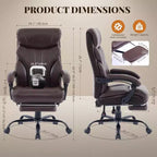 Ergonomic Office Chair,PU Gaming Chair,Adjustable Height 90 to 135 Degree Reclining, Backrest 360 Degree Swivel Wheels,350 Lbs Capacity for Office