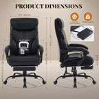 Ergonomic Office Chair,PU Gaming Chair,Adjustable Height 90 to 135 Degree Reclining, Backrest 360 Degree Swivel Wheels,350 Lbs Capacity for Office