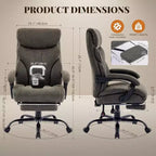 Ergonomic Office Chair,PU Gaming Chair,Adjustable Height 90 to 135 Degree Reclining, Backrest 360 Degree Swivel Wheels,350 Lbs Capacity for Office