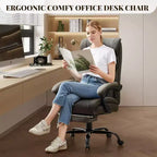 Ergonomic Office Chair,PU Gaming Chair,Adjustable Height 90 to 135 Degree Reclining, Backrest 360 Degree Swivel Wheels,350 Lbs Capacity for Office