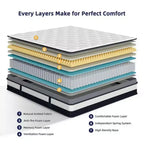 14 Inch king Gel Memory Foam Mattress Medium Firmness, Mattresses for Pressure Relief & Cool Sleep CertiPUR-US Certified