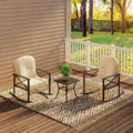 3-Piece Rocking Bistro Set with 2 Cushioned Chairs & Coffee Table, Outdoor Rocker Patio Set for Porch, Lawn, Pool, or Garden