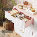 8 Drawer Dresser for Bedroom, 55W Wood Chest of Drawers with Metal Legs, Clothes Storage Organizer,Closet Dresser & TV Stand for Hallway