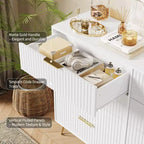 8 Drawer Dresser for Bedroom, 55W Wood Chest of Drawers with Metal Legs, Clothes Storage Organizer,Closet Dresser & TV Stand for Hallway