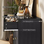 8 Drawer Dresser for Bedroom, 55W Wood Chest of Drawers with Metal Legs, Clothes Storage Organizer,Closet Dresser & TV Stand for Hallway