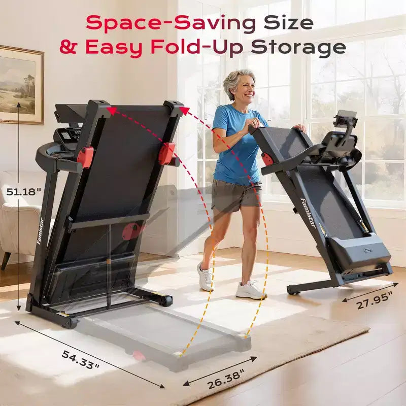3.15HP Electric Treadmill 300 lbs Capacity, Treadmill with Incline, Tablet holder for Home, Treadmill, APP Controlled, Shock Absorption