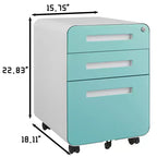 Secure 3-Drawer Metal File Cabinet with Lock  Fully Assembled Mobile Filing Cabinet for A4/Letter/Legal  Under Desk, 5 Wheels, Rolling