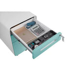 Secure 3-Drawer Metal File Cabinet with Lock  Fully Assembled Mobile Filing Cabinet for A4/Letter/Legal  Under Desk, 5 Wheels, Rolling