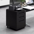 Secure 3-Drawer Metal File Cabinet with Lock  Fully Assembled Mobile Filing Cabinet for A4/Letter/Legal  Under Desk, 5 Wheels, Rolling