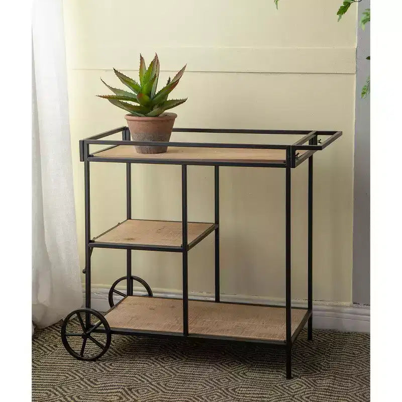Shelf with Wheels Mobile Storage Unit 32.3x15.7x26.8