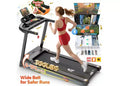 3.5HP Treadmill for Home, 300 lbs Capacity Foldable Treadmill w/ 64+7 Workouts, APP w/ Free Courses,Dual HiFi Speakers,Treadmill for Walking Running