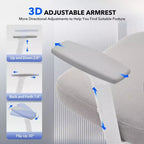 High-Back Ergonomic Office Chair  Breathable Mesh Gaming Chair with Adjustable Lumbar & 3D Armrests