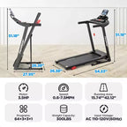 Treadmill for Home,Portable Folding Exercise Treadmill w/ Adjustable Incline,APP Control,64 Programs, 300 lb Capacity, 7.5MPH,Running Walking Jogging