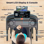 Treadmill for Home,Portable Folding Exercise Treadmill w/ Adjustable Incline,APP Control,64 Programs, 300 lb Capacity, 7.5MPH,Running Walking Jogging
