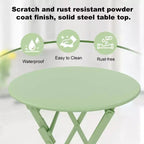 COZONY 3-Piece Folding Patio Bistro Set, Space-Saving Outdoor Table & Chairs with Sturdy Metal Frame, Weather-Resistant Furniture for Garden & Yard