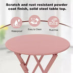 COZONY 3-Piece Folding Patio Bistro Set, Space-Saving Outdoor Table & Chairs with Sturdy Metal Frame, Weather-Resistant Furniture for Garden & Yard