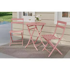 COZONY 3-Piece Folding Patio Bistro Set, Space-Saving Outdoor Table & Chairs with Sturdy Metal Frame, Weather-Resistant Furniture for Garden & Yard