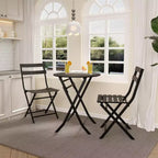 COZONY 3-Piece Folding Patio Bistro Set, Space-Saving Outdoor Table & Chairs with Sturdy Metal Frame, Weather-Resistant Furniture for Garden & Yard
