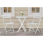 COZONY 3-Piece Folding Patio Bistro Set, Space-Saving Outdoor Table & Chairs with Sturdy Metal Frame, Weather-Resistant Furniture for Garden & Yard